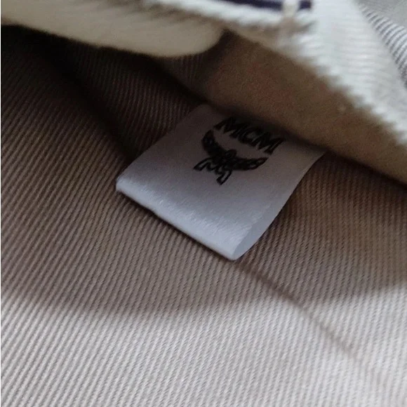 Authentic MCM BackPack Bag  Black Tan White leather pvc - Picture 9 of 11